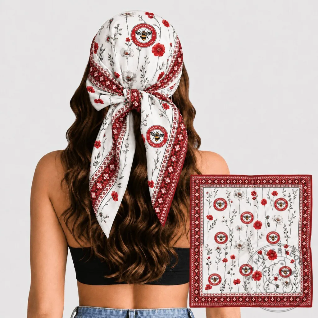 Brentford Football Club Floral Pattern Scarf