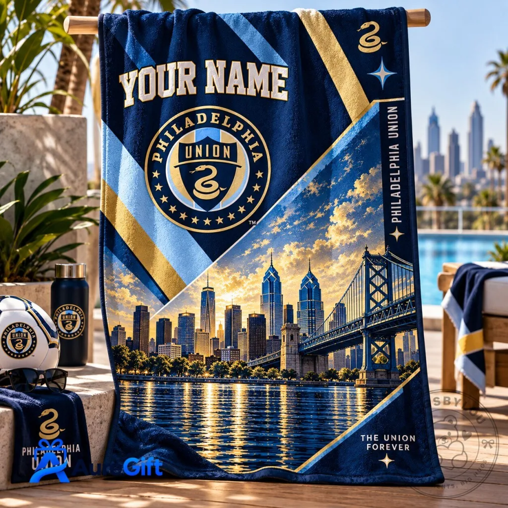 Philadelphia Union Personalized Beach Towel – Major League Soccer Fan Gift Philadelphia Union Personalized Beach Towel – Major League Soccer Fan Gift