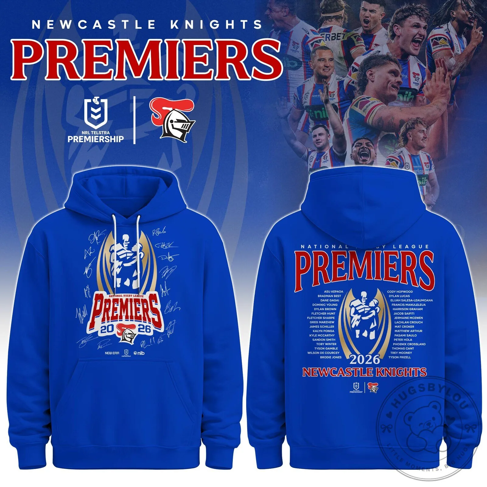 Newcastle Knights 2026 Premiers National Rugby League Team Hoodie