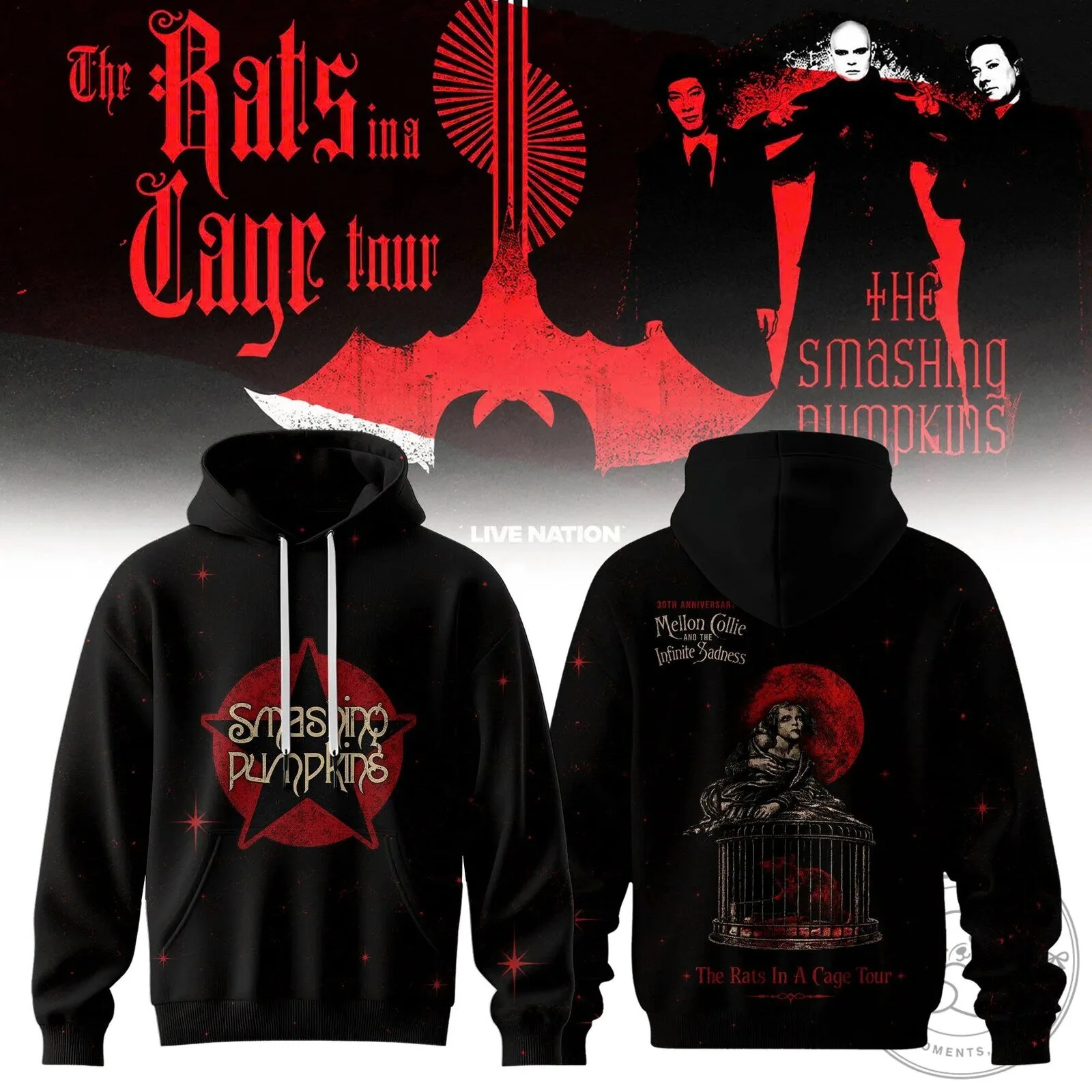 The Smashing Pumpkins Rats In A Cage Tour 30th Anniversary Mellon Collie Hoodie 4 The Smashing Pumpkins Rats In A Cage Tour 30th Anniversary Mellon Collie Hoodie