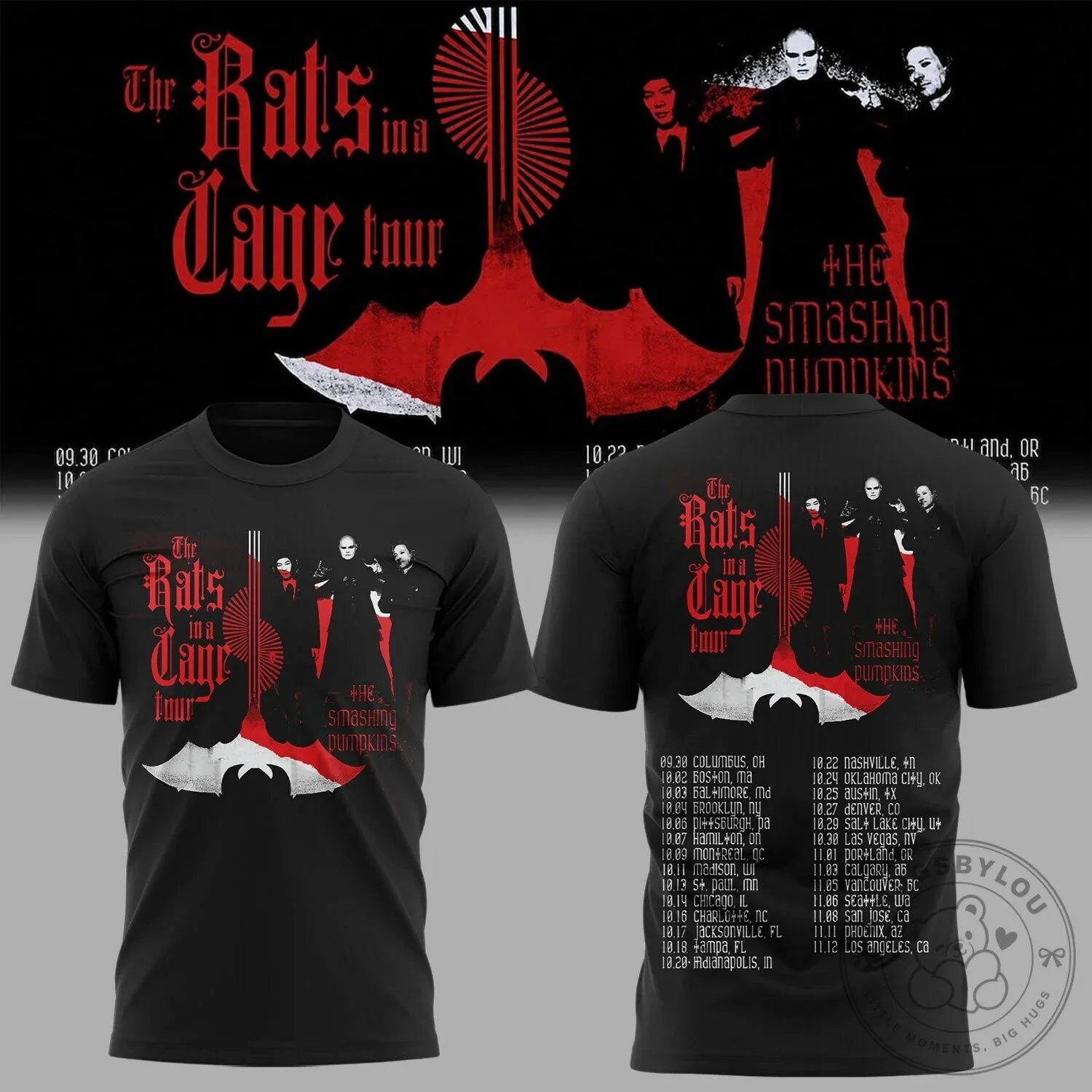 2026 Tour T-Shirt for The Smashing Pumpkins - Rats in a Cage Concert Dates 4 2026 Tour T-Shirt for The Smashing Pumpkins - Rats in a Cage Concert Dates