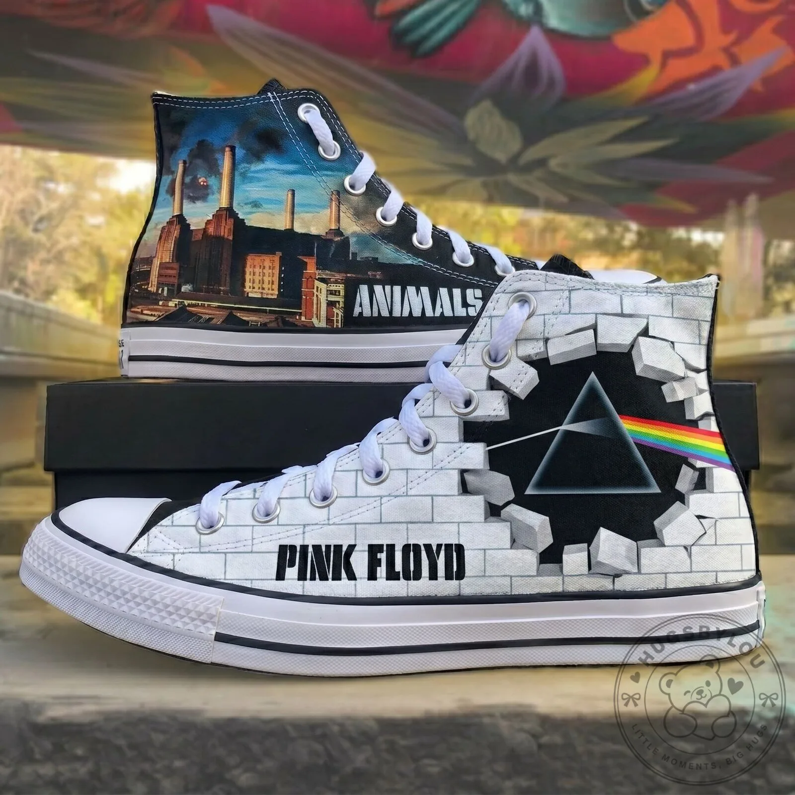 Pink Floyd The Wall Dark Side of the Moon Animals High-Top Canvas Shoes