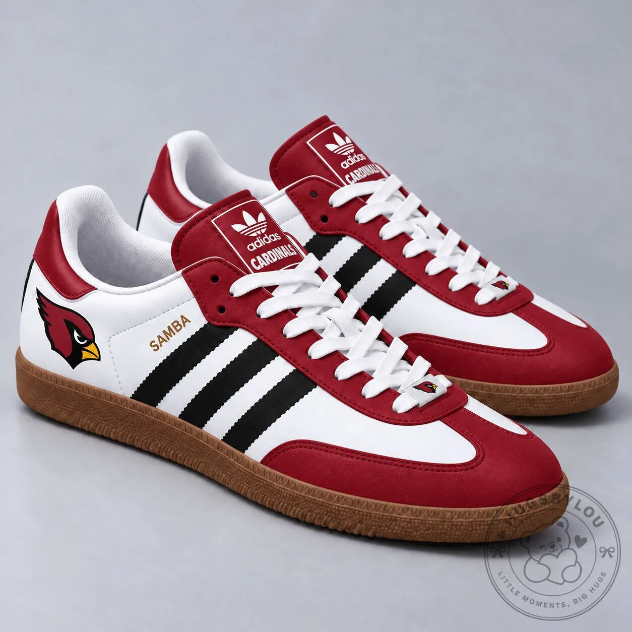Arizona Cardinals Football Team Logo Red and White Samba Style Athletic Shoes