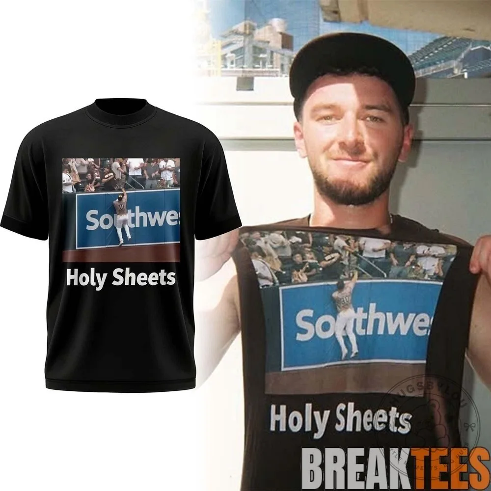 Gavin Sheets Holy Sheets Funny Baseball Meme Black T-Shirt