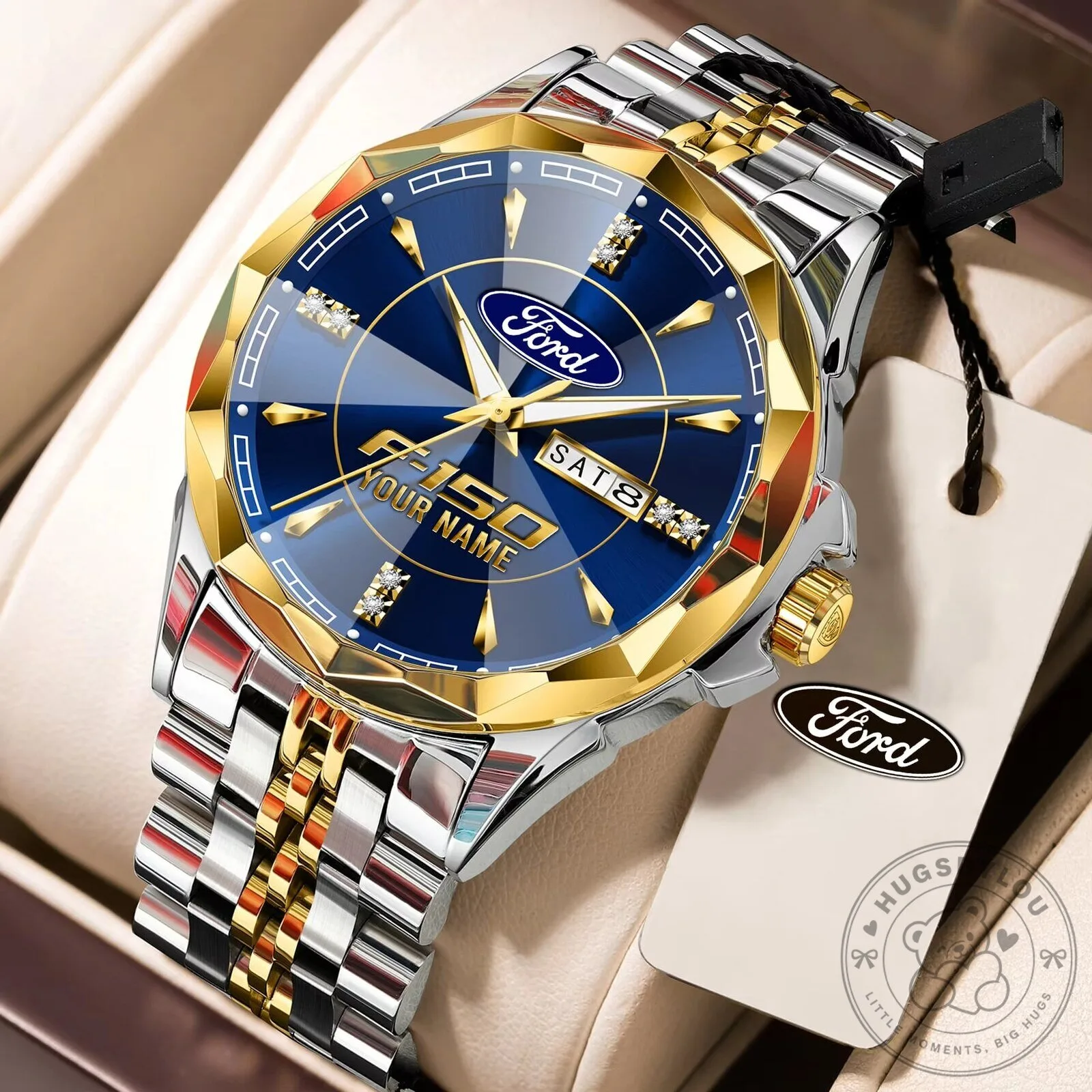 Ford F-150 Custom Name Elegant Design Stainless Steel Watch