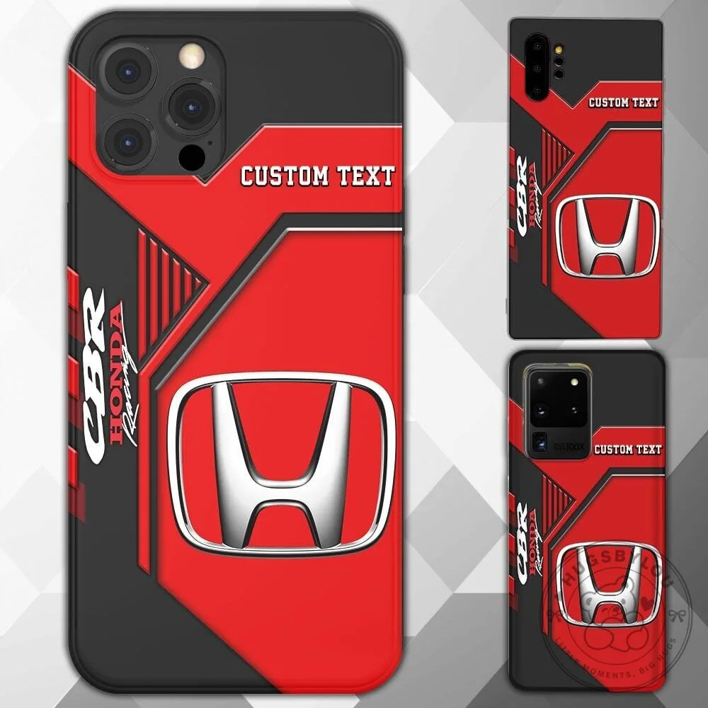Honda CBR Racing Red and Black Custom Text Phone Case for All Phone Models