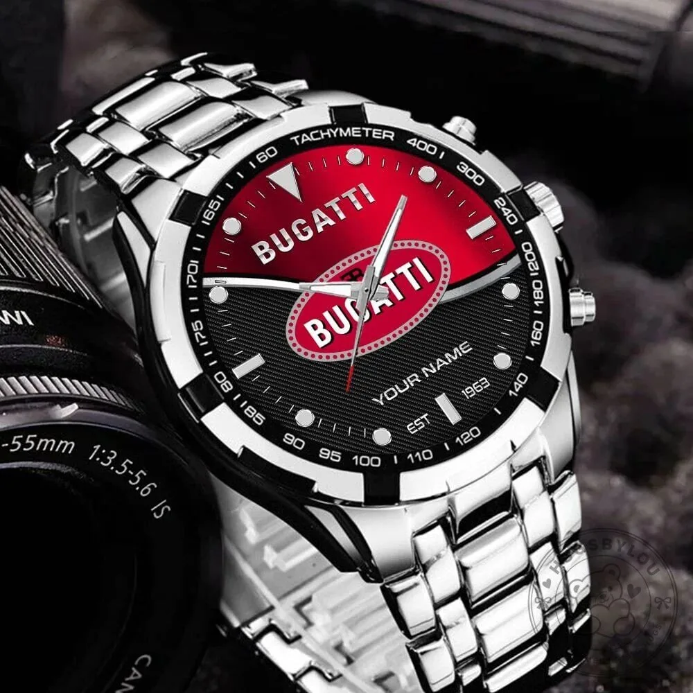 Elegant Fashion Stainless Steel Watch by Bugatti with Custom Name Design