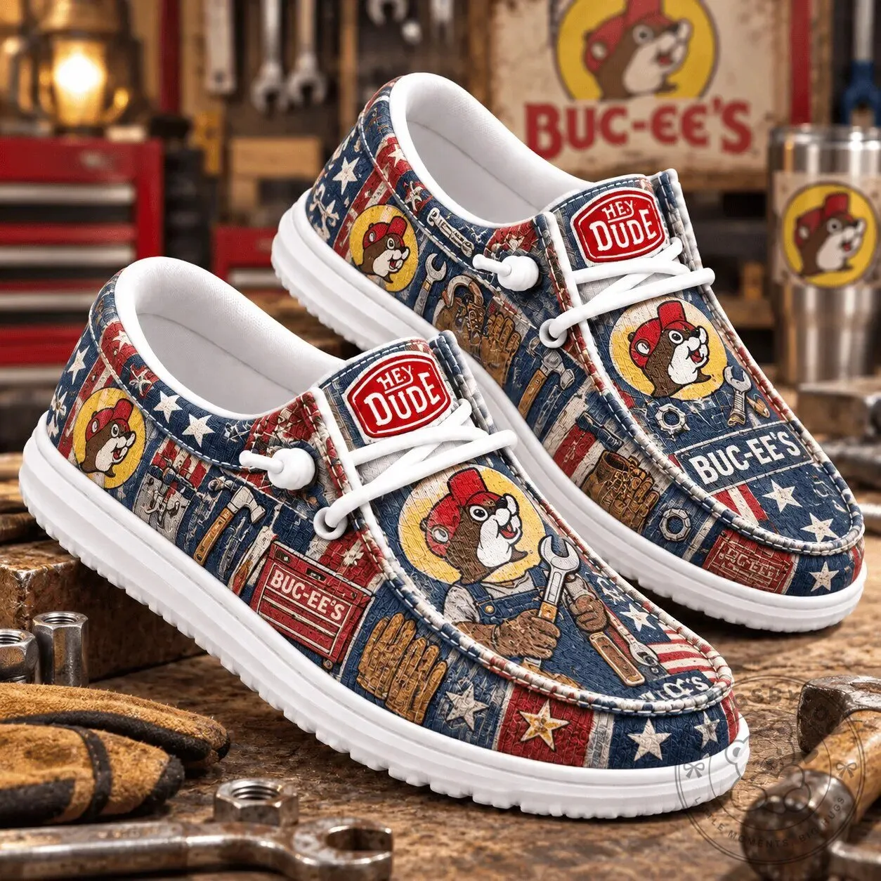Buc-ee's Patriotic Handyman Beaver Loafer Shoes for Men and Women