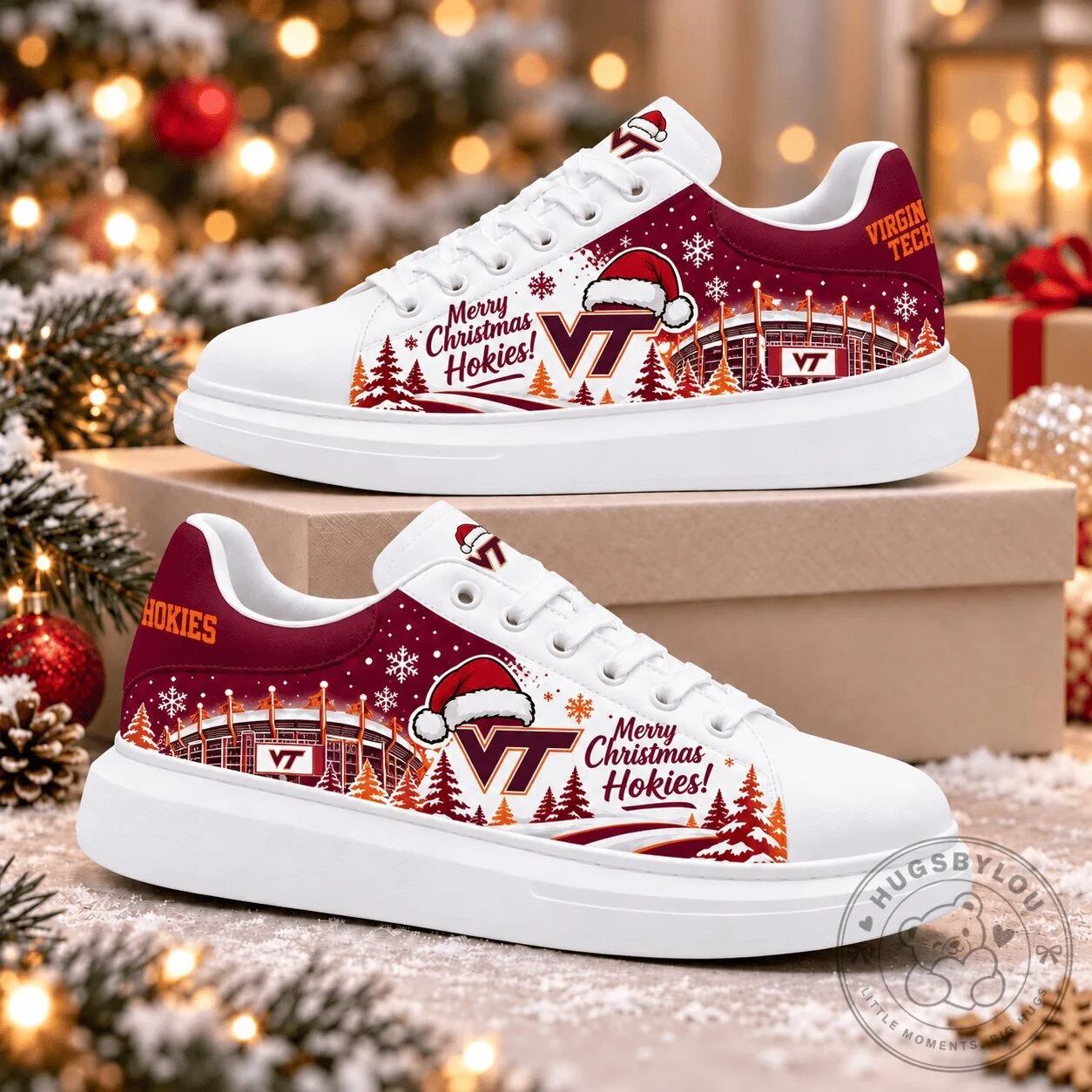 Virginia Tech Hokies Merry Christmas Football Fan Shoes