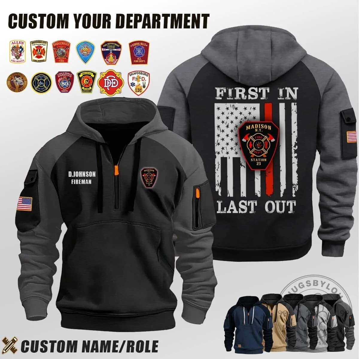 Madison Fire Department First In Last Out Firefighter Hoodie