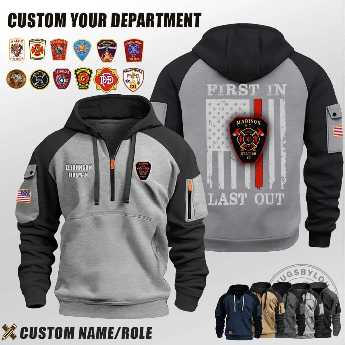 Madison Fire Department First In Last Out Firefighter Hoodie 9 Madison Fire Department First In Last Out Firefighter Hoodie