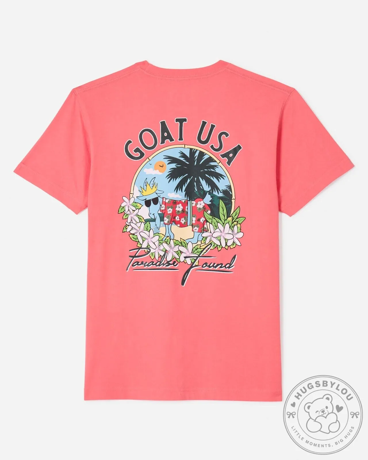 GOAT USA Paradise Found Tropical Vacation Coral Pink T-Shirt