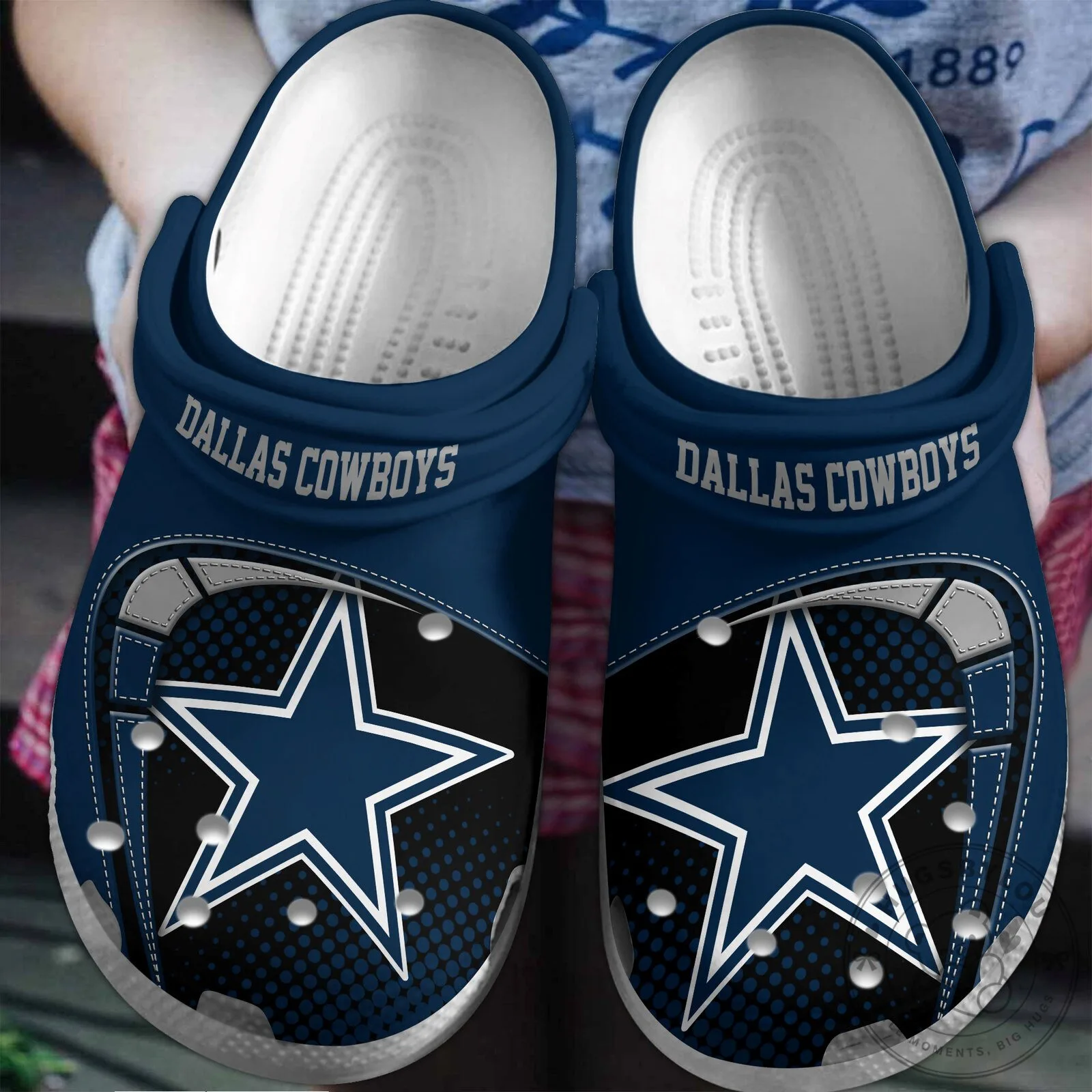 Dallas Cowboys NFL Team Logo Blue Football Fan Crocs Shoes