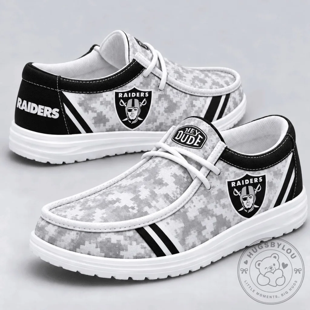 Las Vegas Raiders NFL Team Logo Digital Camouflage Loafer Shoes