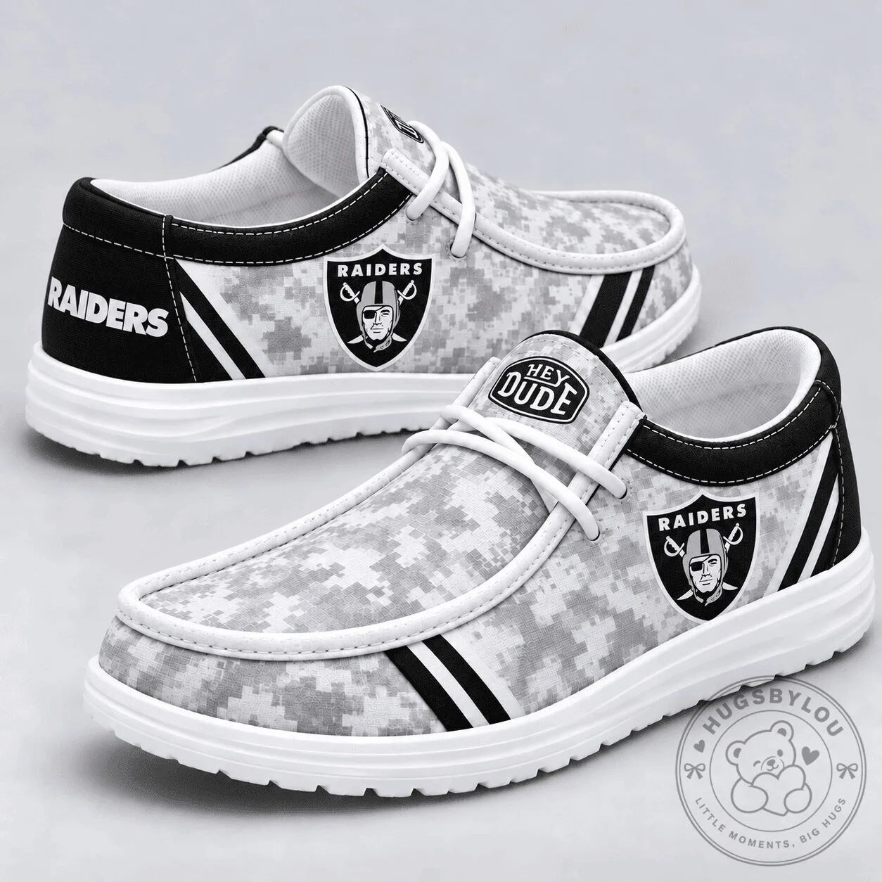 Las Vegas Raiders NFL Team Logo Digital Camouflage Loafer Shoes 2 Las Vegas Raiders NFL Team Logo Digital Camouflage Loafer Shoes