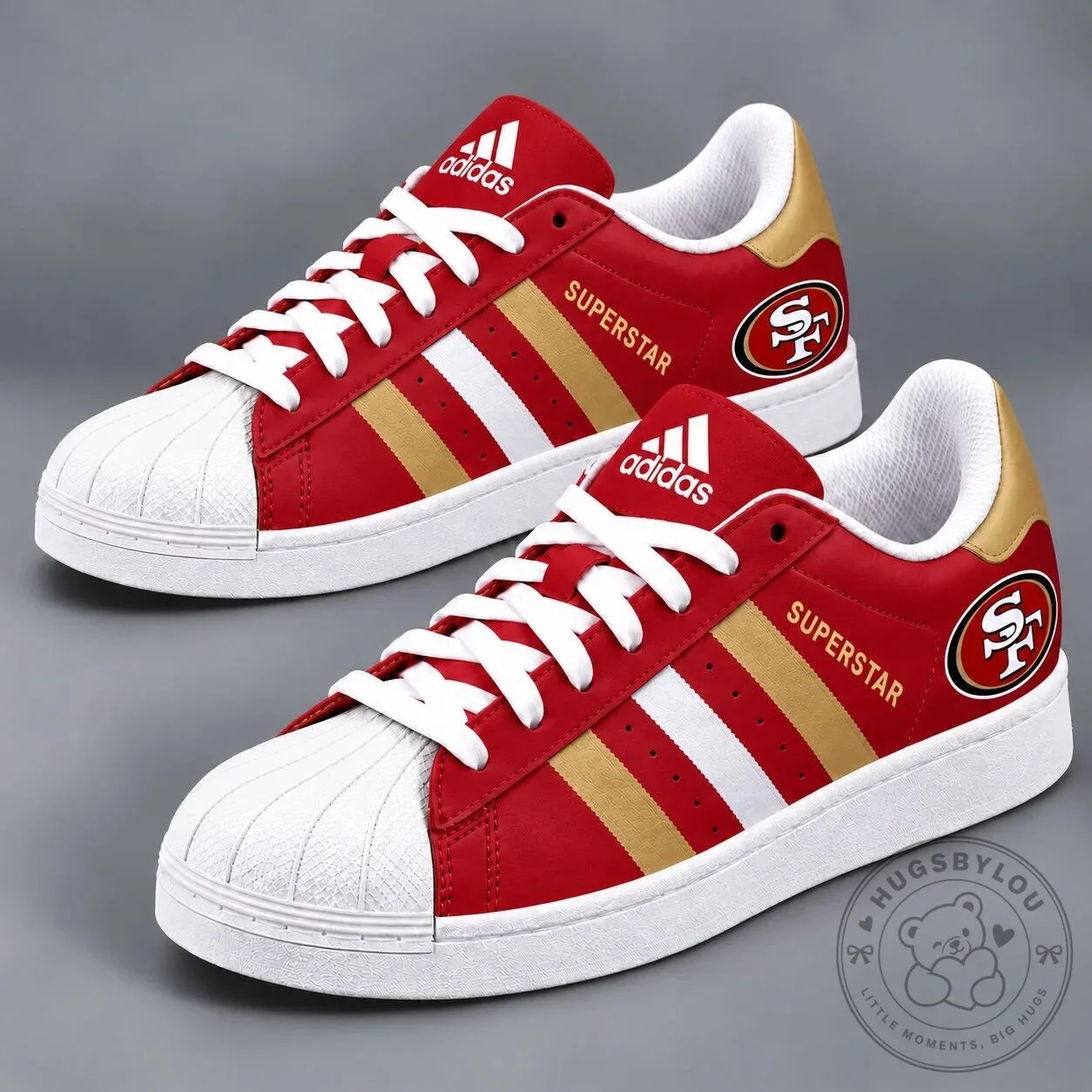 San Francisco 49ers NFL Team Logo Superstar Shoes 5 San Francisco 49ers NFL Team Logo Superstar Shoes