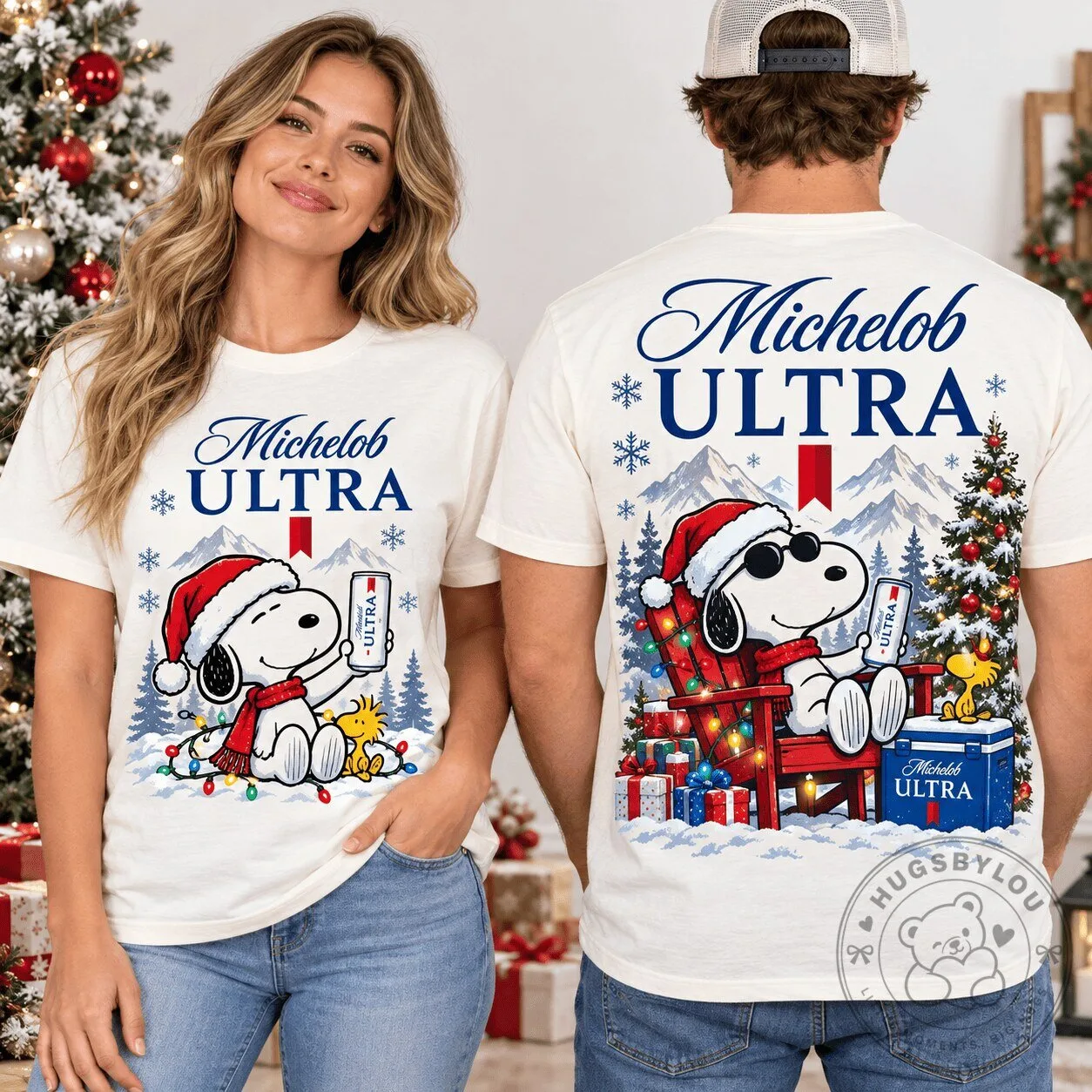 Michelob Ultra Snoopy Christmas Winter Holiday Beer Graphic T-Shirt