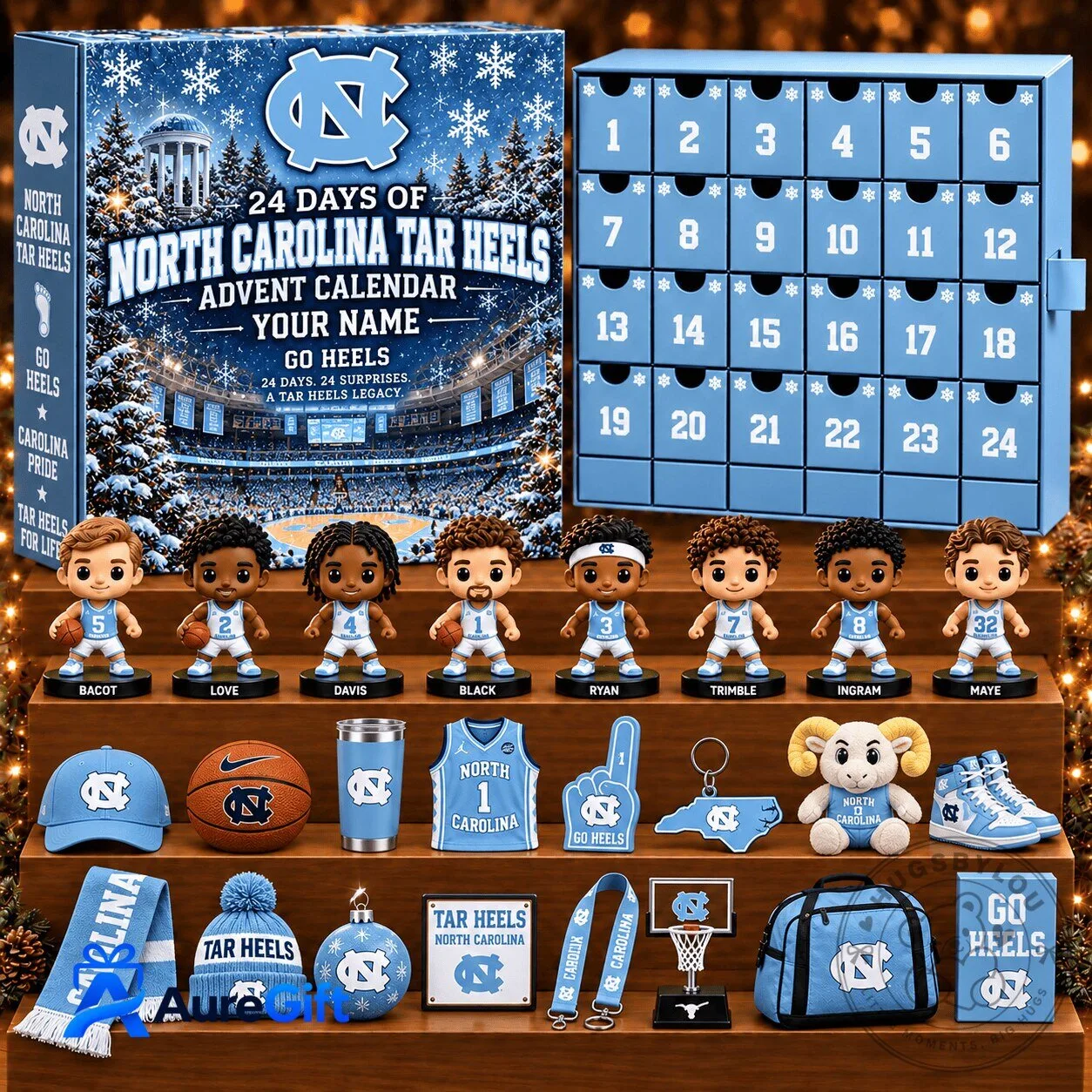 North Carolina Tar Heels Basketball 24 Days of Advent Calendar 2D 2 North Carolina Tar Heels Basketball 24 Days of Advent Calendar
