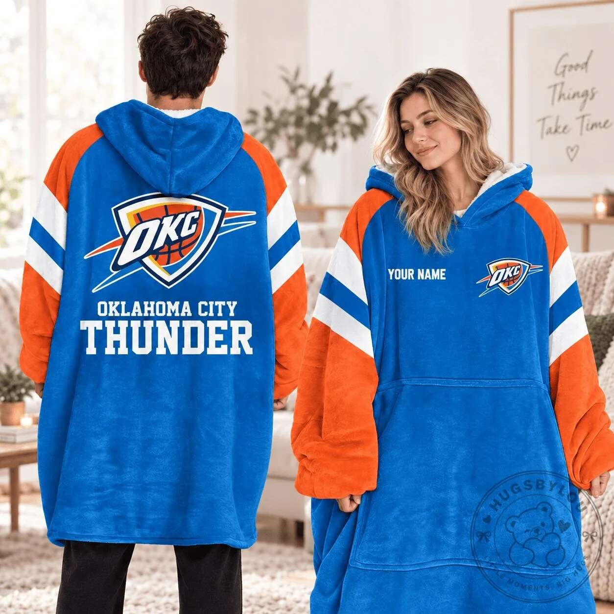 Oklahoma City Thunder NBA Basketball Team Oversized Wearable Blanket Hoodie 6 Oklahoma City Thunder NBA Basketball Team Oversized Wearable Blanket Hoodie