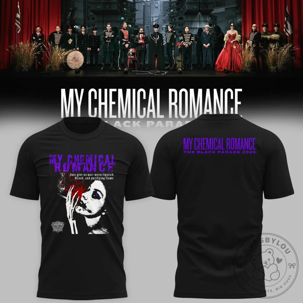My Chemical Romance The Black Parade 2026 Concert Tour Graphic T-Shirt My Chemical Romance The Black Parade 2026 Concert Tour Graphic T-Shirt