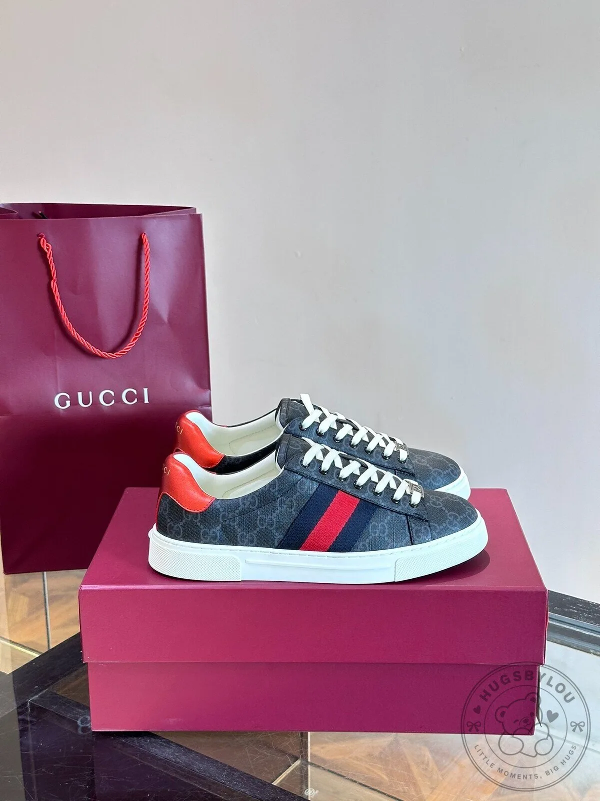 Gucci Ace Monogram Canvas Low-Top Sneakers with Red and Blue Web Detail 9 Gucci Ace Monogram Canvas Low-Top Sneakers with Red and Blue Web Detail