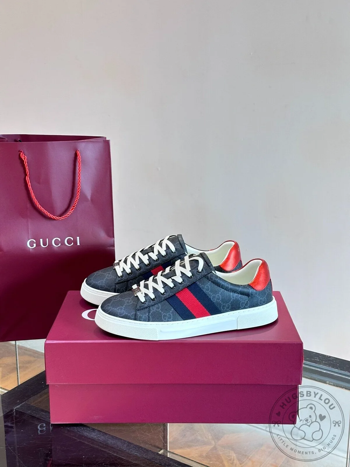 Gucci Ace Monogram Canvas Low-Top Sneakers with Red and Blue Web Detail 10 Gucci Ace Monogram Canvas Low-Top Sneakers with Red and Blue Web Detail