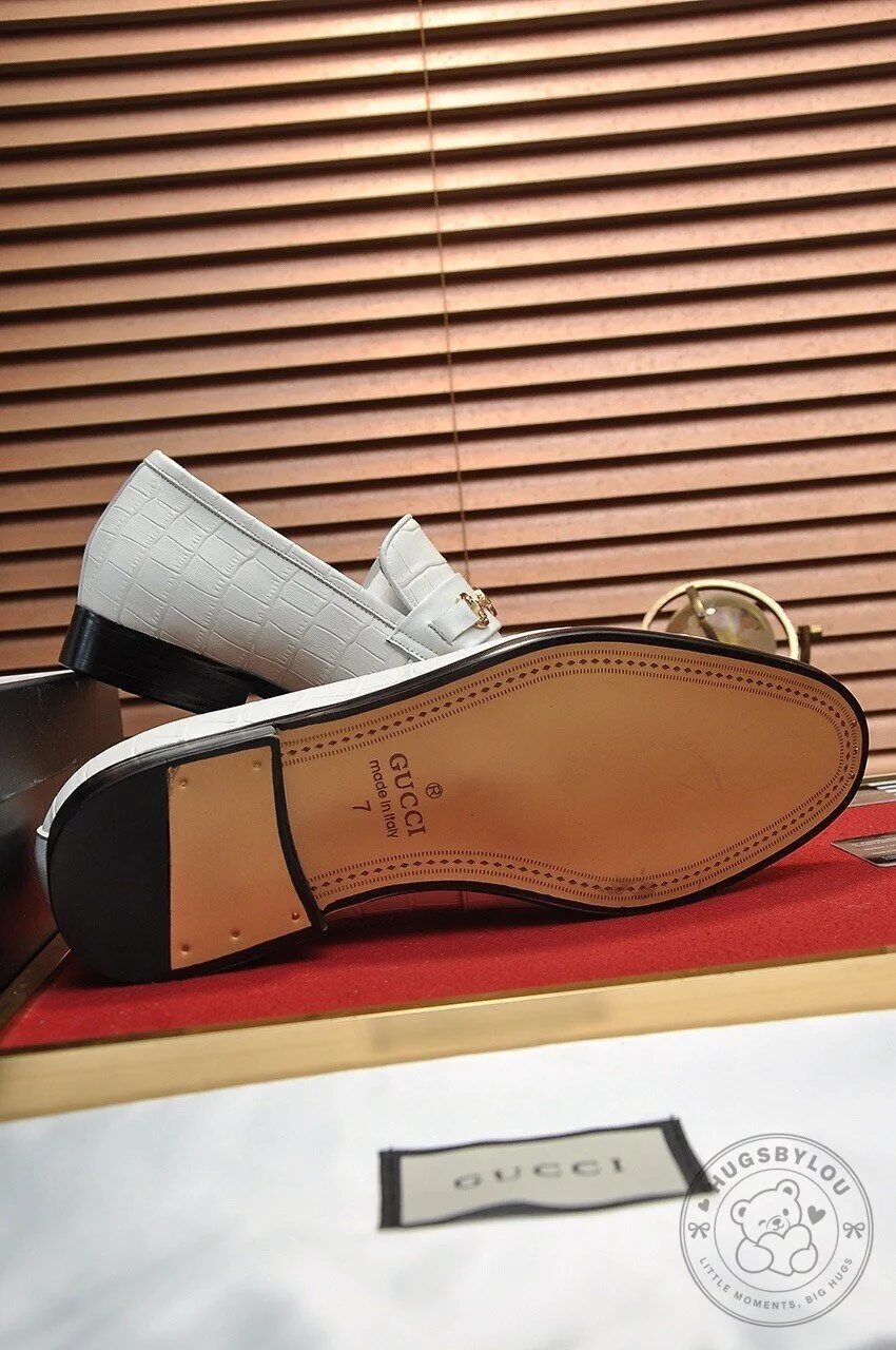 Gucci White Alligator Pattern Leather Horsebit Loafers for Men 13 Gucci White Alligator Pattern Leather Horsebit Loafers for Men