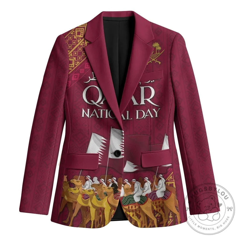 Qatar National Day Celebration Arabian Peninsula Camel Parade Blazer Jacket