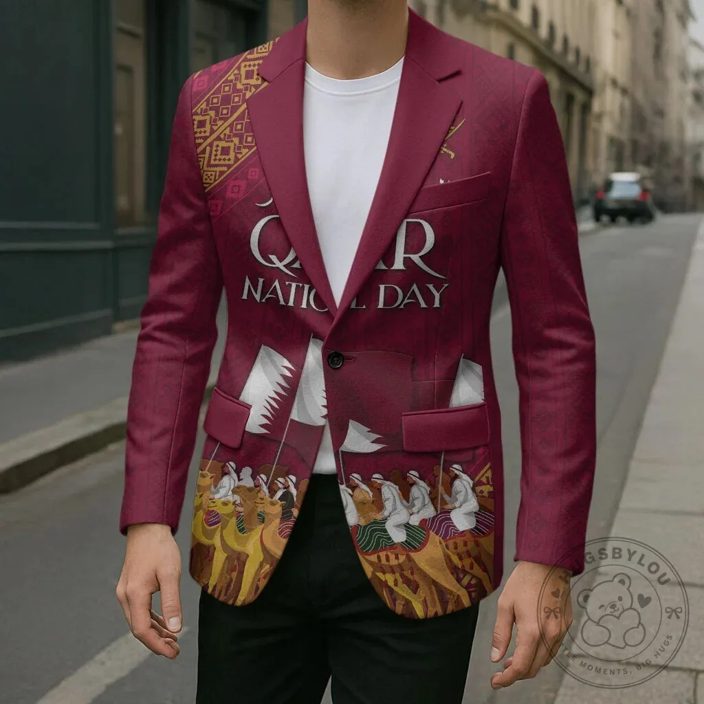 Qatar National Day Celebration Arabian Peninsula Camel Parade Blazer Jacket 14 Qatar National Day Celebration Arabian Peninsula Camel Parade Blazer Jacket