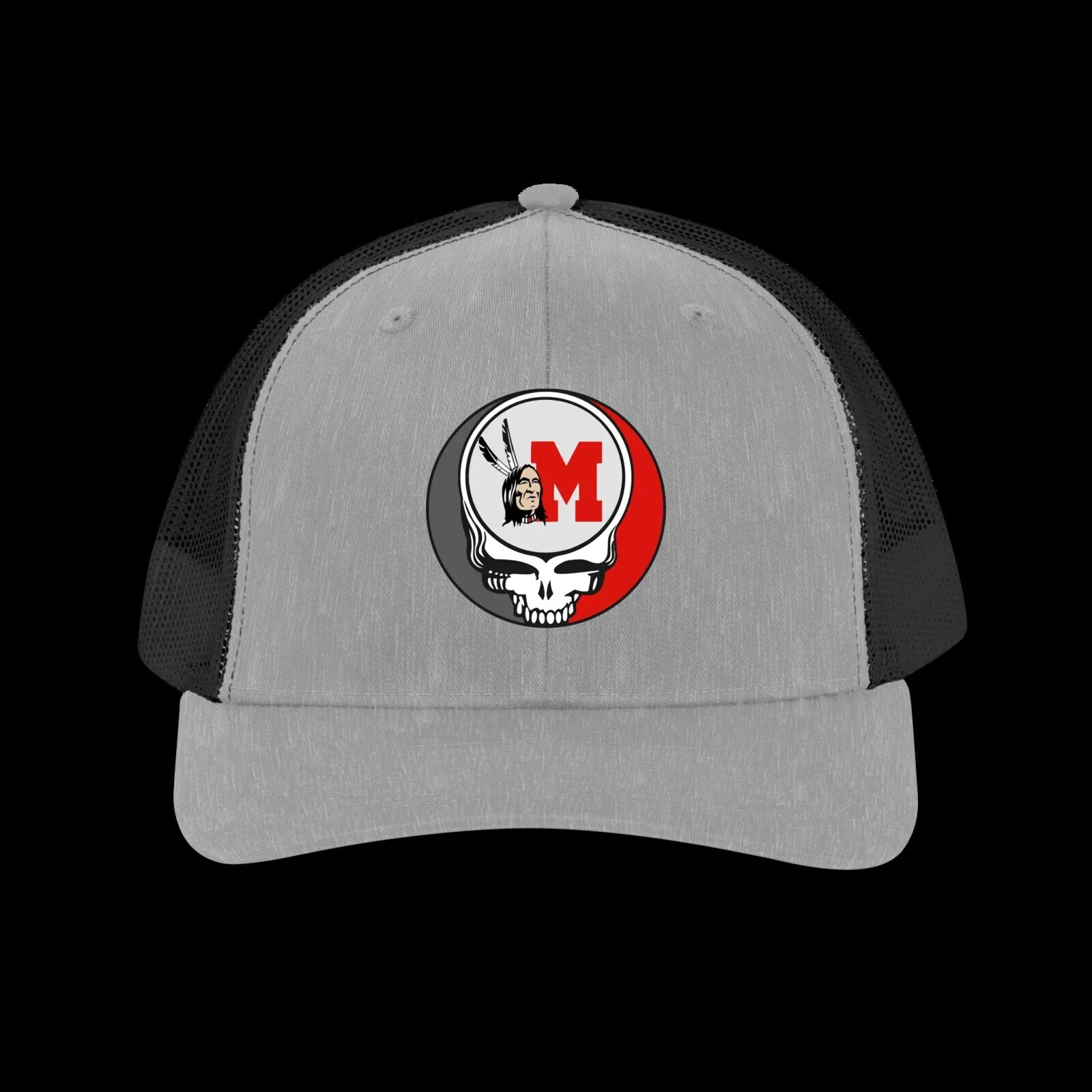 Miami University RedHawks Grateful Dead Steal Your Face Trucker Cap Hat 1 Miami University RedHawks Grateful Dead Steal Your Face Trucker Cap Hat
