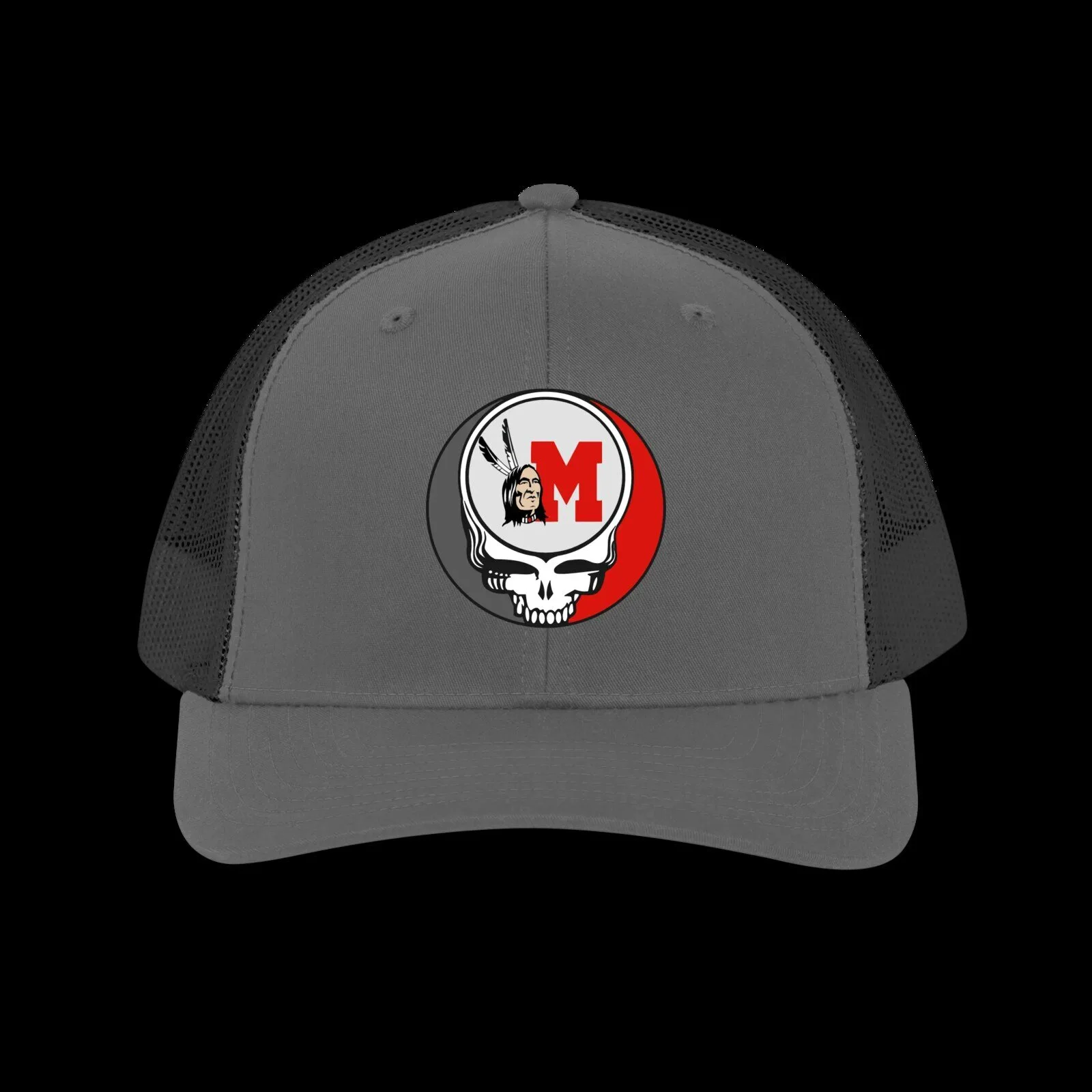 Miami University RedHawks Grateful Dead Steal Your Face Trucker Cap Hat 9 Miami University RedHawks Grateful Dead Steal Your Face Trucker Cap Hat