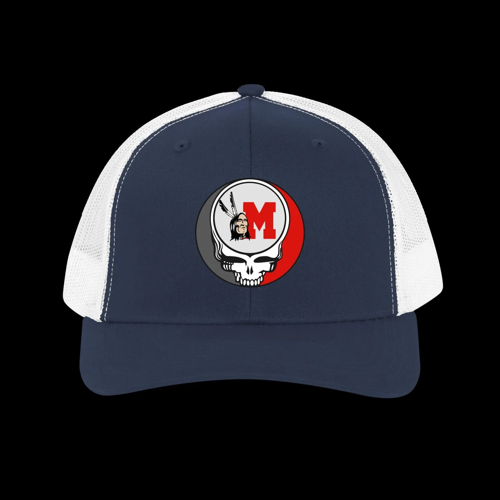 Miami University RedHawks Grateful Dead Steal Your Face Trucker Cap Hat 10 Miami University RedHawks Grateful Dead Steal Your Face Trucker Cap Hat
