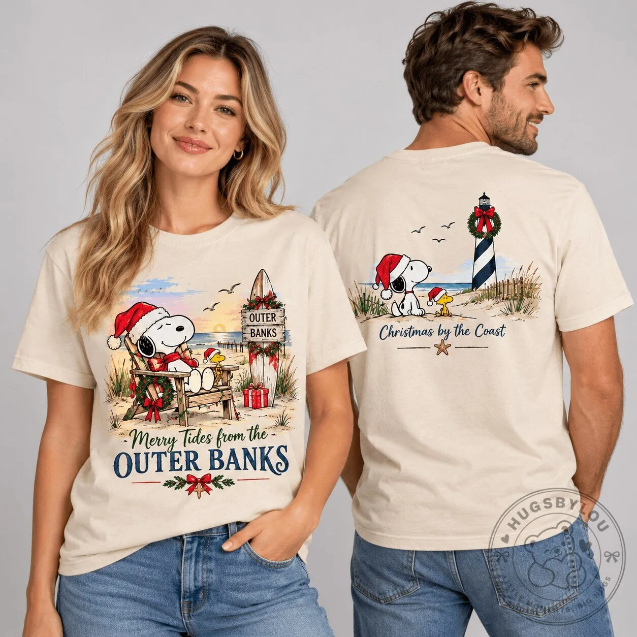 Outer Banks Merry Tides Christmas Snoopy Beach Vacation T-Shirt 1 Outer Banks Merry Tides Christmas Snoopy Beach Vacation T-Shirt