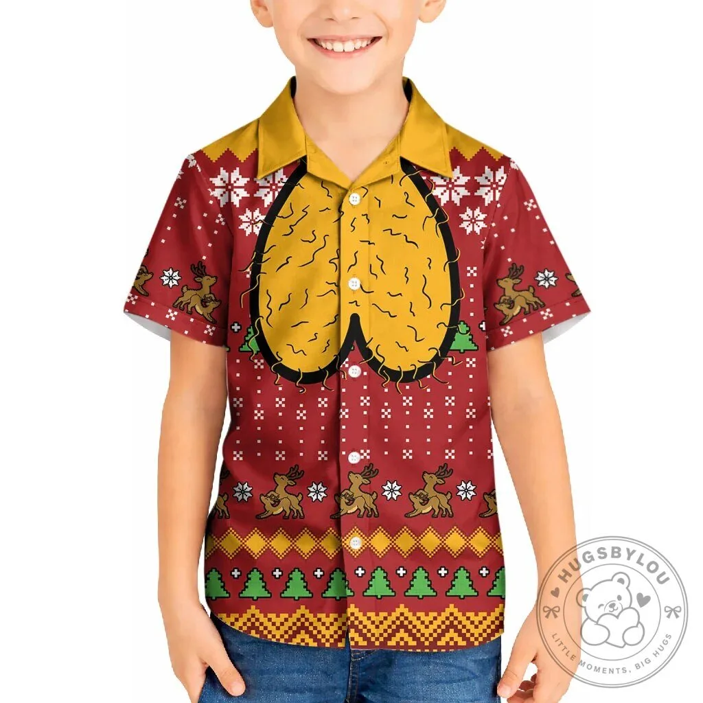Funny Humping Reindeer Christmas Holiday Kids Hawaiian Shirt