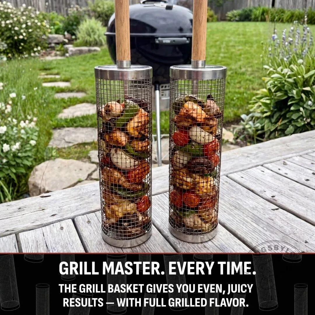 Rolling Grill Basket for Outdoor Cooking and Easy Grilling 17 Rolling Grill Basket for Outdoor Cooking and Easy Grilling