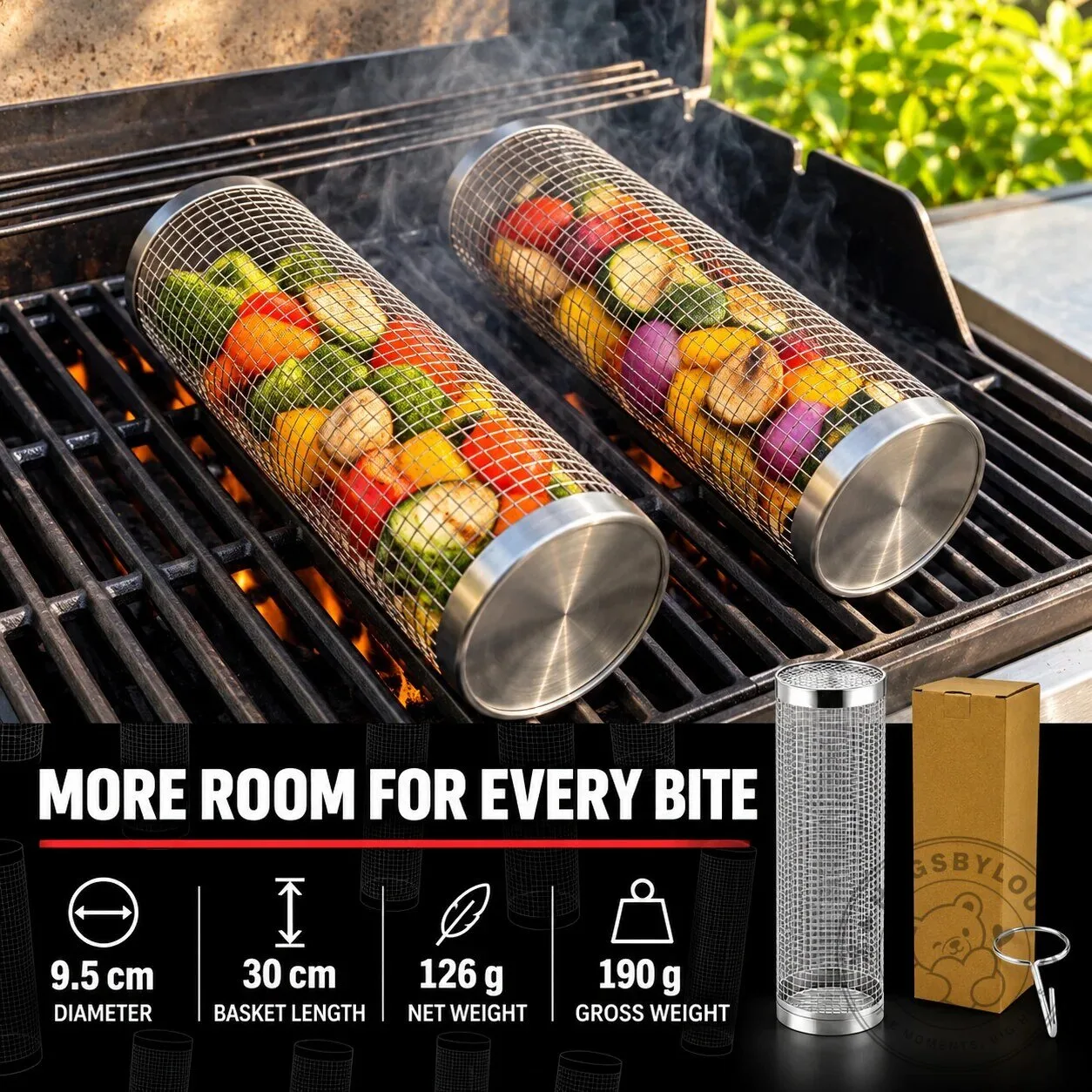 Rolling Grill Basket for Outdoor Cooking and Easy Grilling 21 Rolling Grill Basket for Outdoor Cooking and Easy Grilling