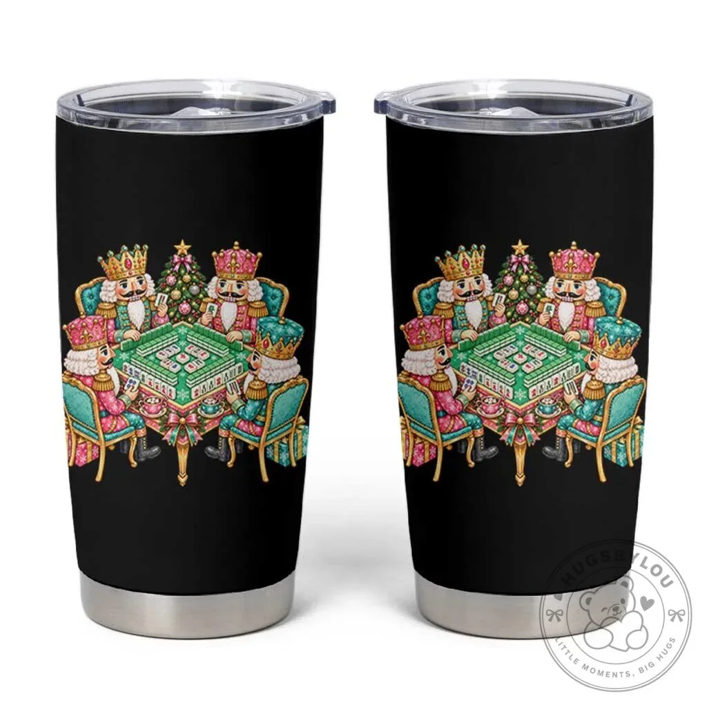 Christmas Nutcracker Mahjong Game Night Holiday Stainless Steel Tumbler 1 Christmas Nutcracker Mahjong Game Night Holiday Stainless Steel Tumbler