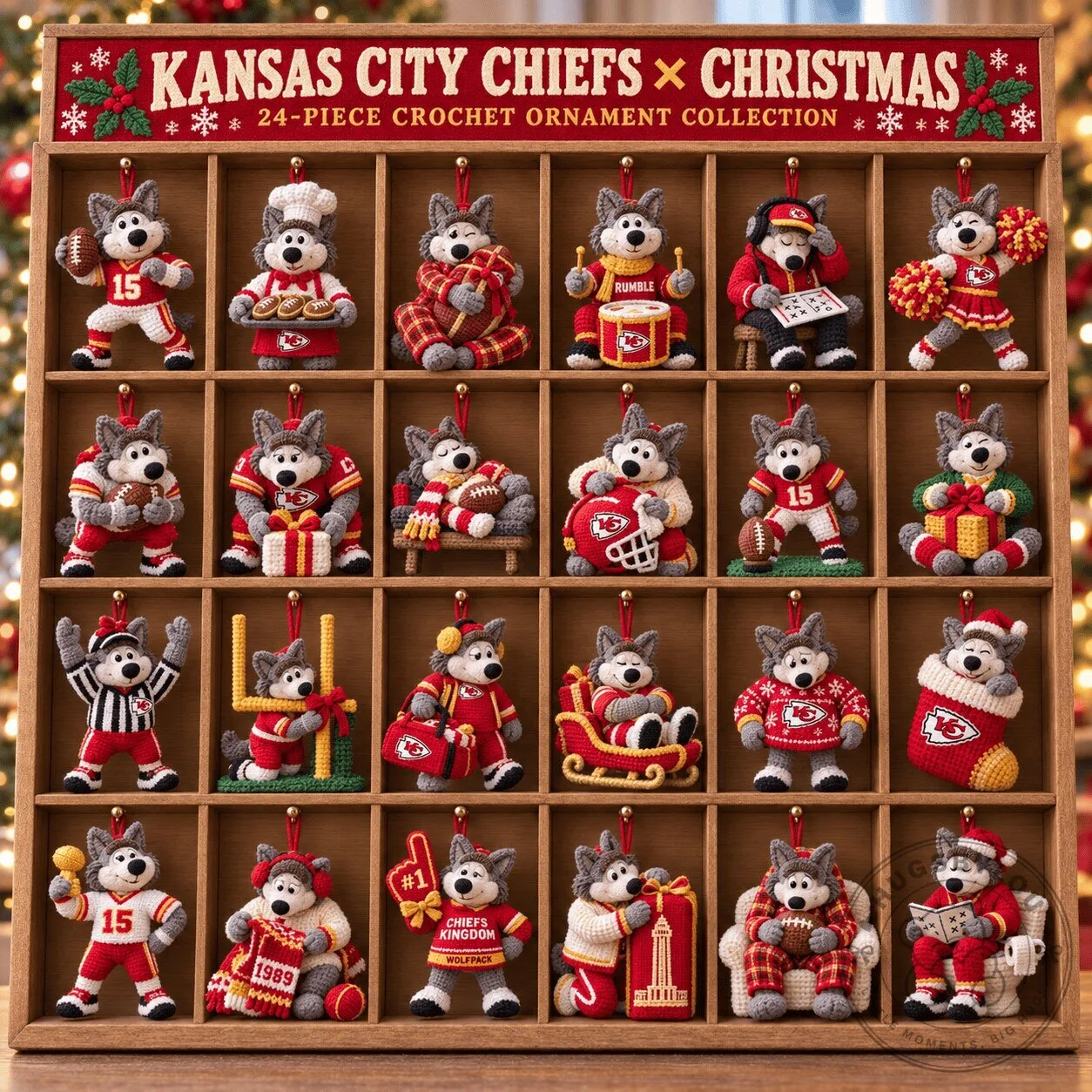 Kansas City Chiefs Christmas Mischief Crochet Ornament Collection