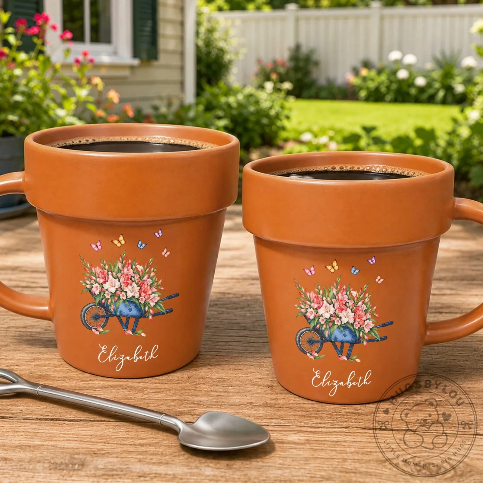 Personalized Flower Wheelbarrow Gardener Gift Coffee Mug 7 Personalized Flower Wheelbarrow Gardener Gift Coffee Mug