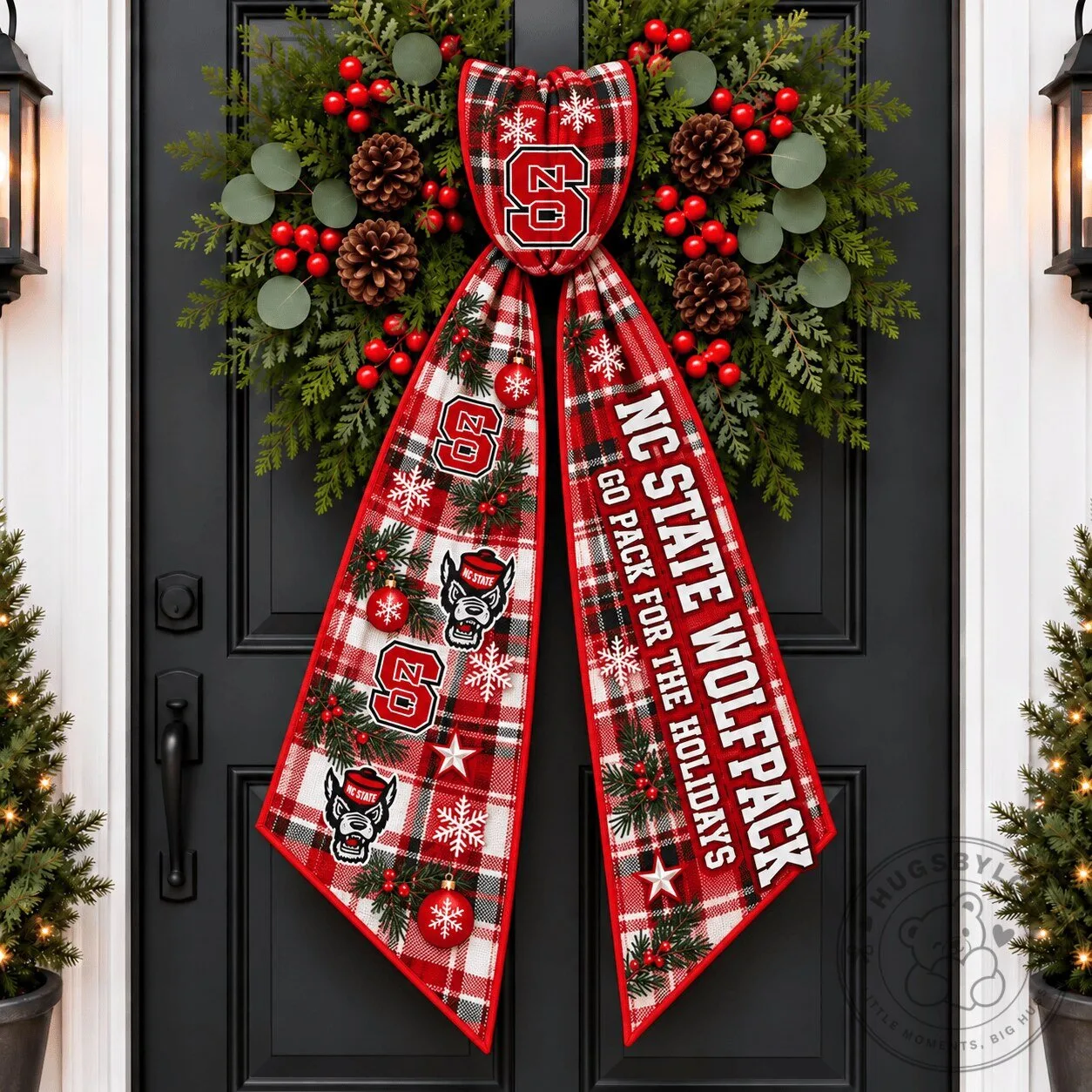 NC State Wolfpack Christmas Wreath Sash Holiday Decor 1 NC State Wolfpack Christmas Wreath Sash Holiday Decor