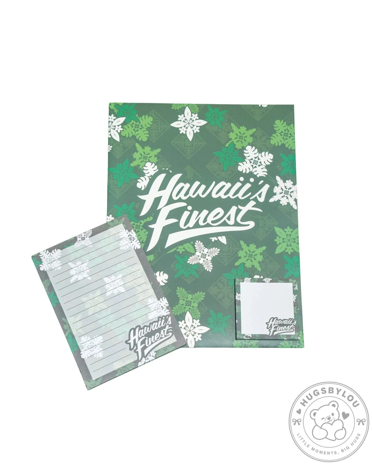 Hawaii's Finest Green Quilt Pattern Notebook Stationery Set