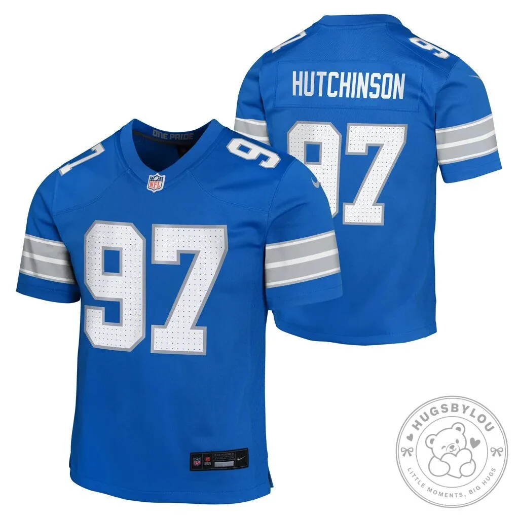 Detroit Lions Aidan Hutchinson Royal Blue Football Jersey