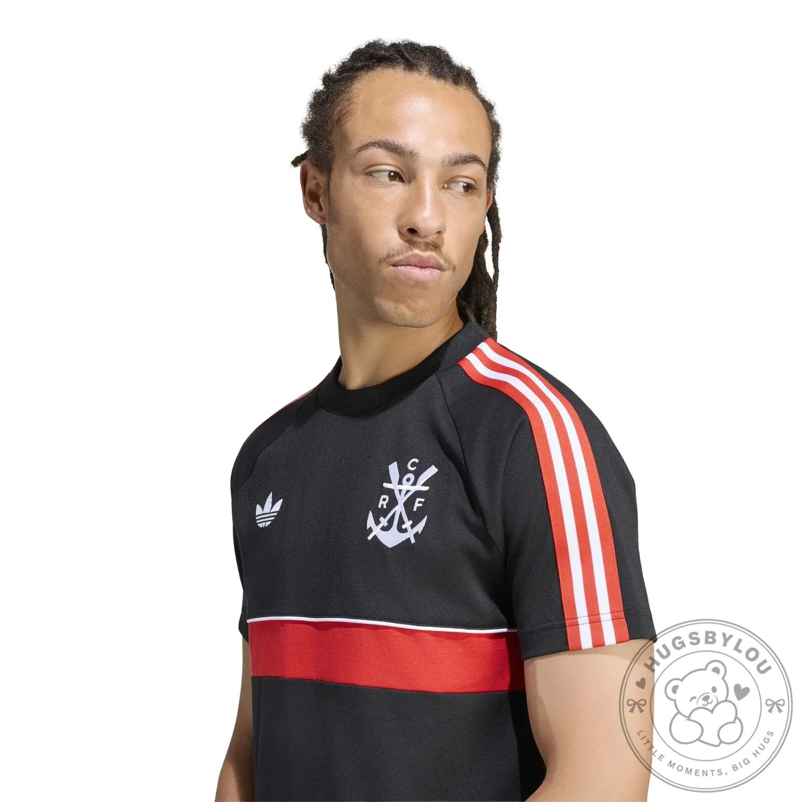 Flamengo Adidas Originals Trefoil Black Red White Stripes Fan T-Shirt 10 Flamengo Adidas Originals Trefoil Black Red White Stripes Fan T-Shirt