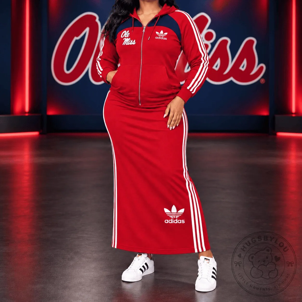 Ole Miss Rebels Adidas Three Stripe Full Zip Hoodie 3 Ole Miss Rebels Adidas Three Stripe Full Zip Hoodie