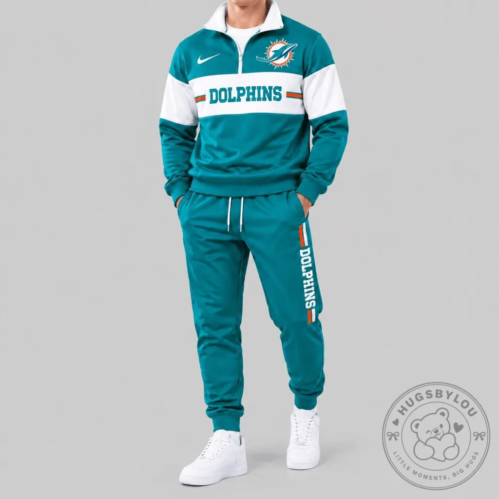 Miami Dolphins National Football League Quarter-Zip Tracksuit Top Miami Dolphins National Football League Quarter-Zip Tracksuit Top